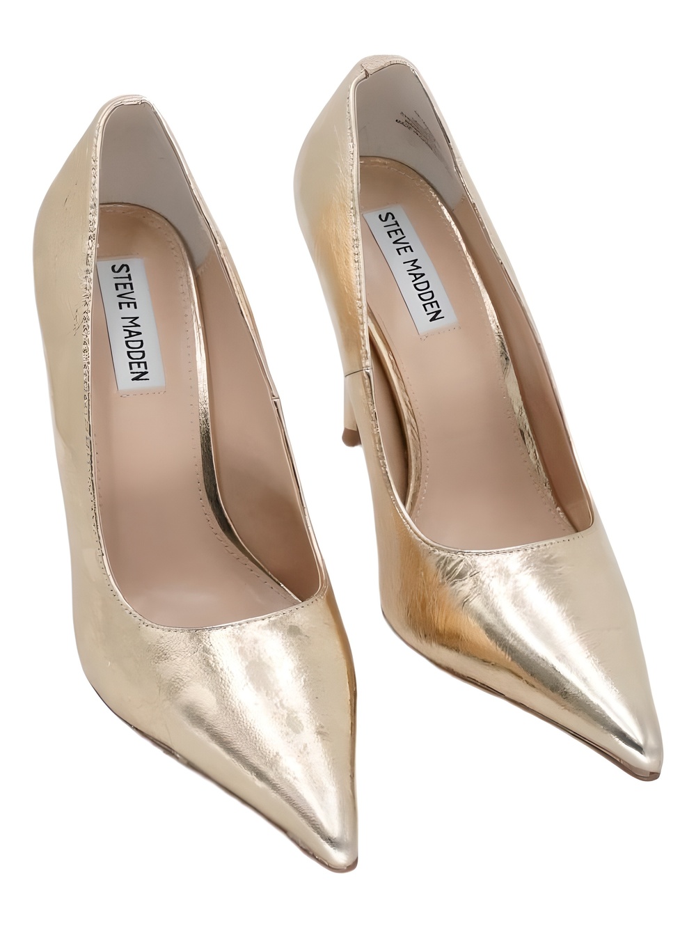 Steve Madden Reya Gold Metallic Leather Pointed Toe 4" Stiletto Pumps Size 7.5M